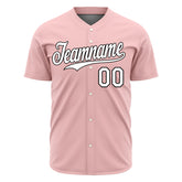 Custom Light Pink Valentine's Day Baseball Jersey Fans Special Edition Authentic Full Button Down Shirt